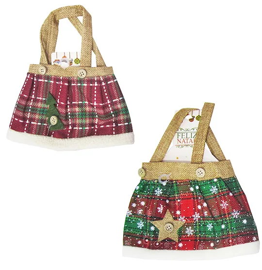 Roupa Vestido Mamãe Noel Para Garrafa de Vinho 20x17cm