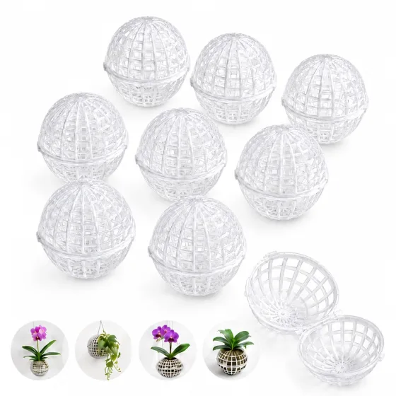 Kit 10 Vasos Bola Vazados 10cm para Orquídeas Suspensas