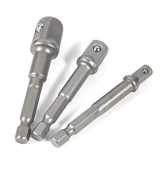 Kit 3 Adaptador Para Soquete Encaixe Quadrado 1/2 - 3/8  - 1/4