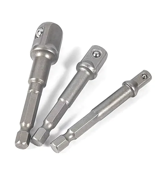 Kit 3 Adaptador Para Soquete Encaixe Quadrado 1/2 - 3/8 - 1/4