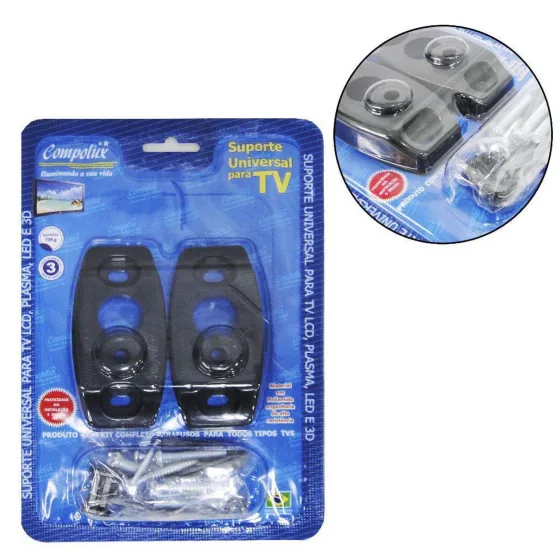 Suporte de TV Fixo Universal LCD LED 3D Até 70kg