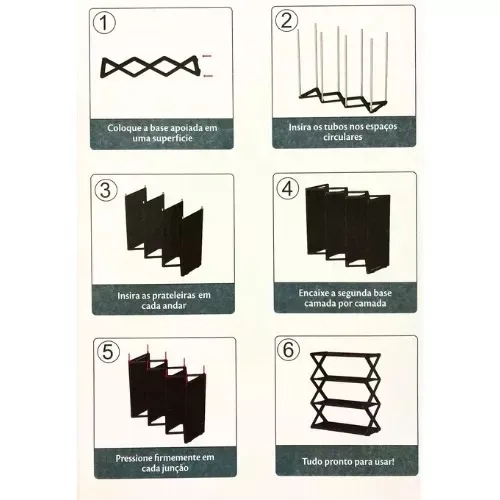 Sapateira Desmontável 4 Andares Multiuso Plástico FWB - Imagem 6