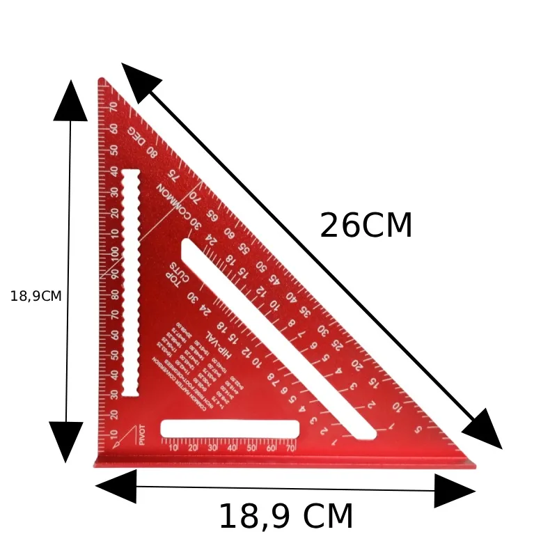 Esquadro Alumínio Triangular 7 Pol Marcenaria Carpintaria - Imagem 4
