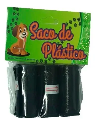 Refil Cata Caca Cachorro Saquinho de Fezes Para Pet 3 Rolos - Imagem 2