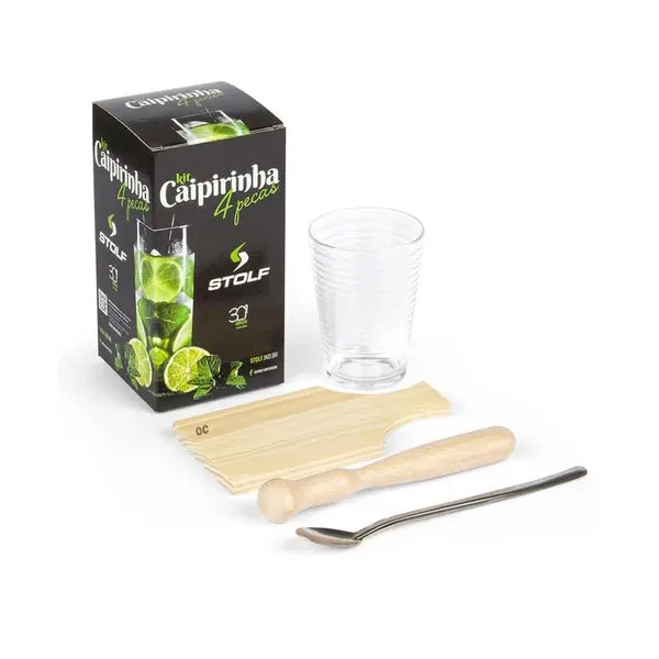 Kit Caipirinha Lindo Conjunto Com 4 Pçs Barman Presente