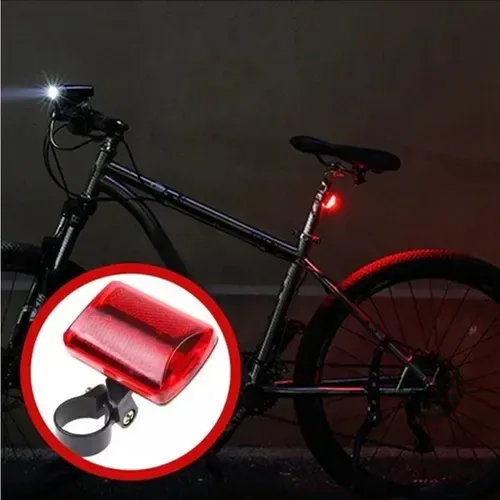 Lanterna Segurança Traseira P/ Bicicleta C/ 5 Leds A Pilha - Imagem 2