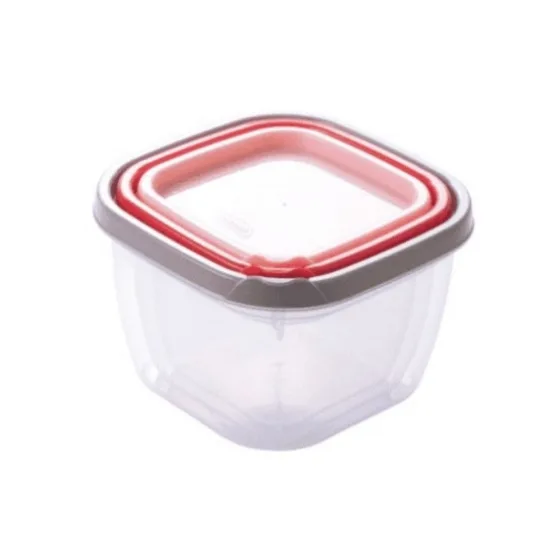 Conjunto de Potes de Plástico Quadrados Conect 3 unidades