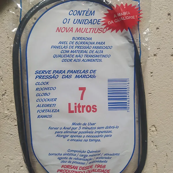Borracha Panela De Pressão 7 Litros Preta Multiuso - Imagem 2