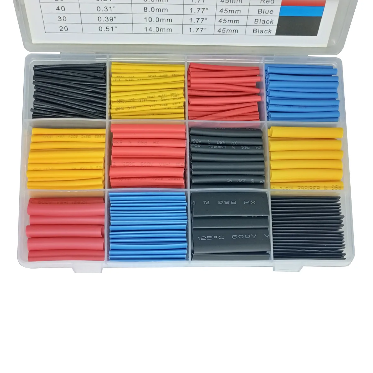 Kit Tubo Termo Retrátil Colorido 780 Peças 1mm a 14mm - Pen Tech - Imagem 4