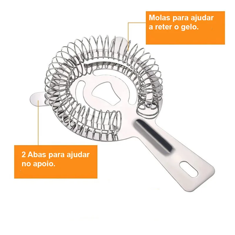 Coador de Gelo Profissional Aço Inox 14x8,5cm - Imagem 4