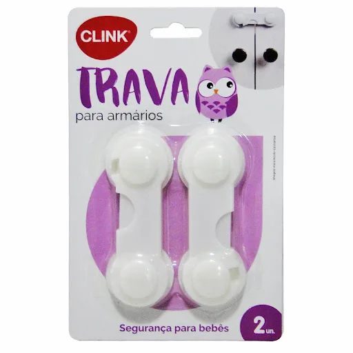 Trava Multiuso Para Gavetas E Portas Com 2 Unidades 10cm