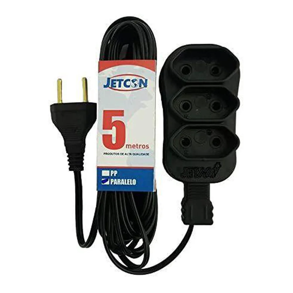 Extensão Elétrica 5 Metros Com 3 Tomadas / Saídas Bivolt - Imagem 3