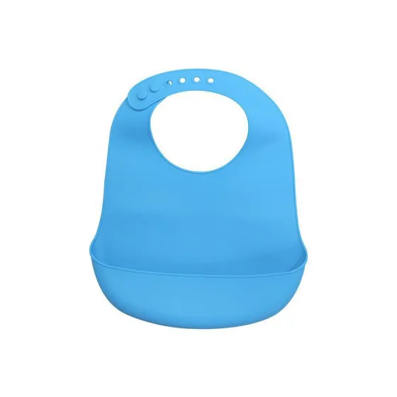 Babador Infantil Silicone Com Bolso - Azul CS-22A