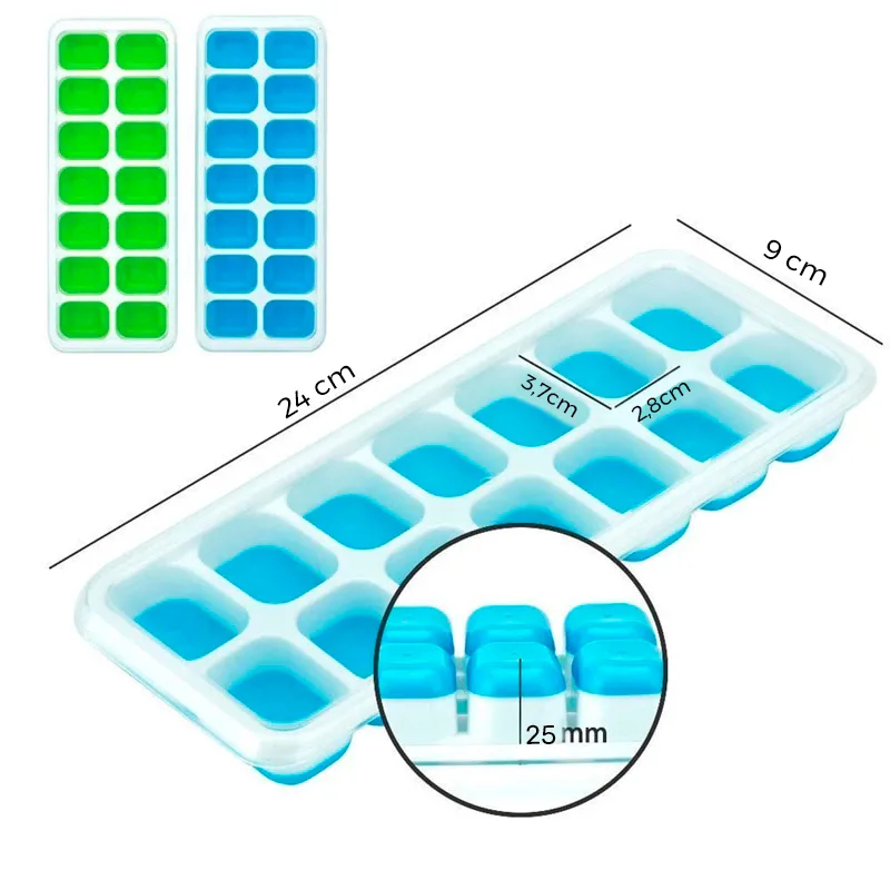 Forma de Gelo Silicone com Tampa 14 Cavidades HM-763 - Imagem 4