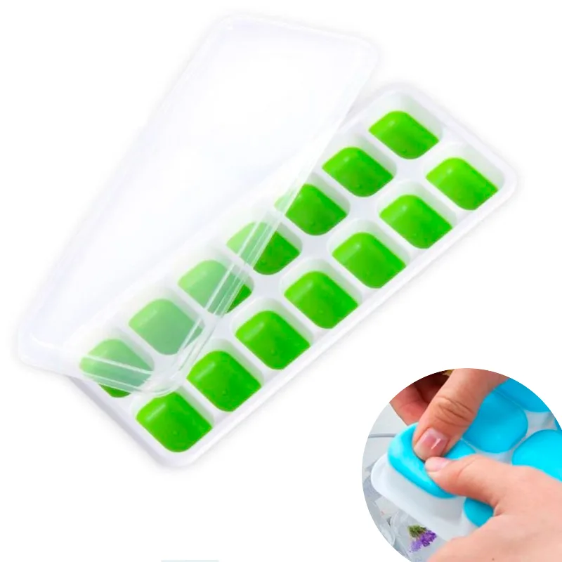 Forma de Gelo Silicone com Tampa 14 Cavidades HM-763