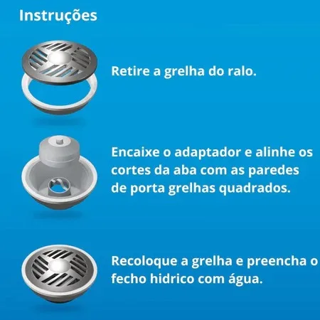 Adaptador de Ralo Anti Odor 10x10cm Deplasti - Imagem 3