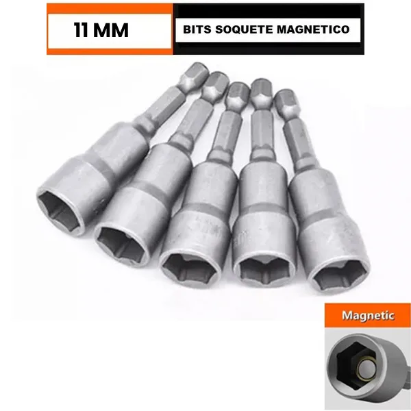Ponta Bits Soquete Magnetico 11mm (05 Peças) Parafusadeira - Imagem 2