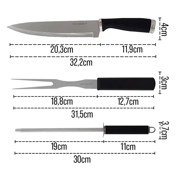 Kit Churrasco para Presente Faca, Chaira e Garfo - Imagem 3