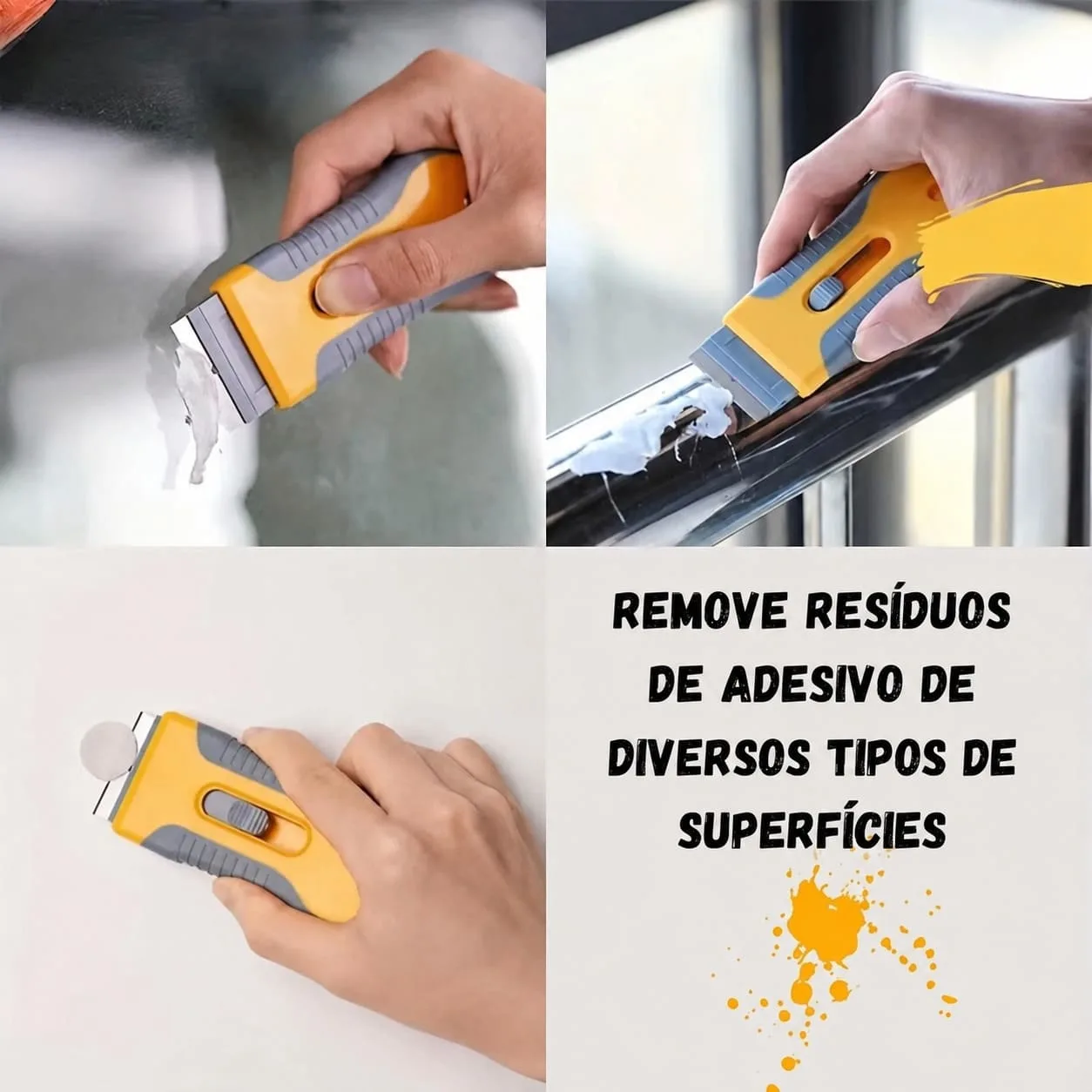 Raspador Multiuso para Vidro Cola Adesivo Tinta com 10 Lâminas - Imagem 5