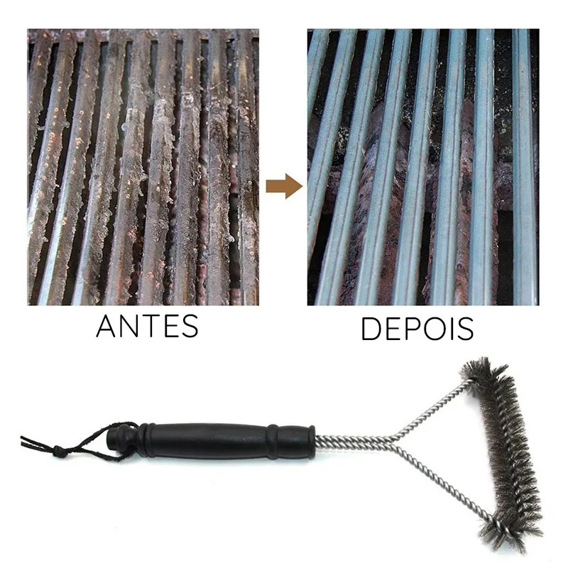 Escova Limpa Grelhas de Churrasqueira em Aço - Imagem 5