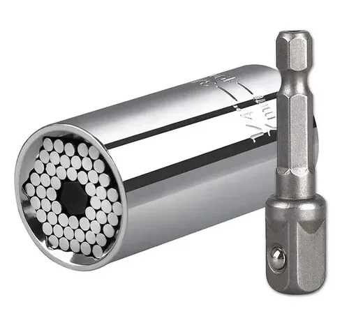 Chave Soquete Universal 7mm a 19mm C/ Adaptador