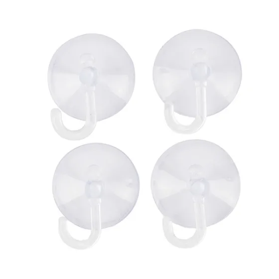 Kit 4 Ganchos De Parede C/ Ventosa Multiuso Suporta Até 2kg