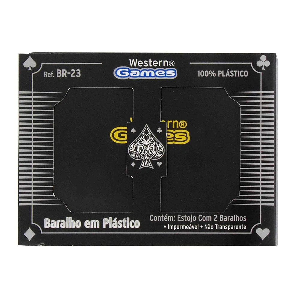 Jogo Carta de Baralho de Plástico Duplo com Estojo Black Luxo - Imagem 2