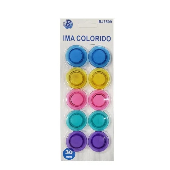 10 Imãs Colorido Para Quadro Magnético Geladeira Mural 30mm