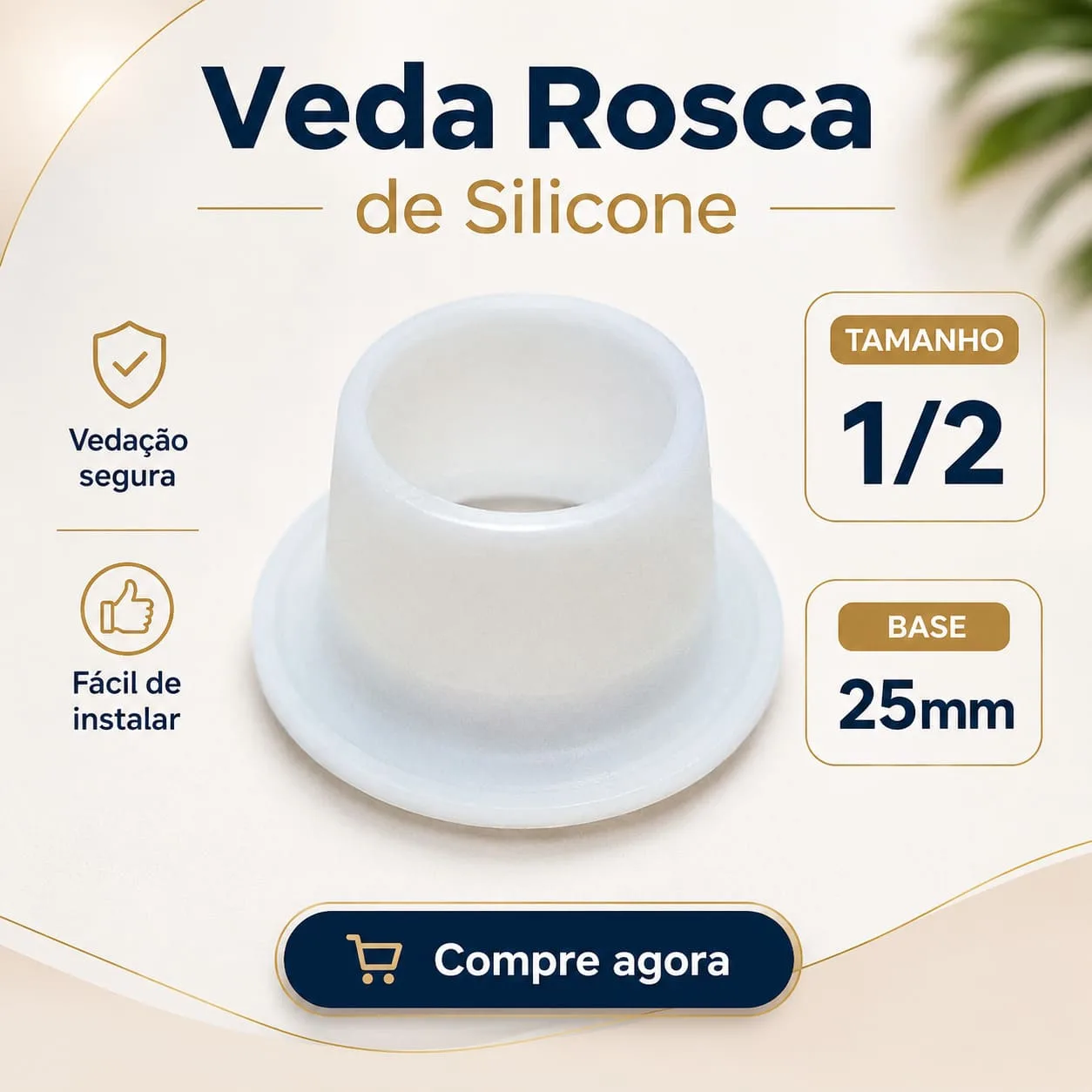 50 Veda Rosca Silicone Serve P/ 1/2 ou 3/4 - Imagem 6
