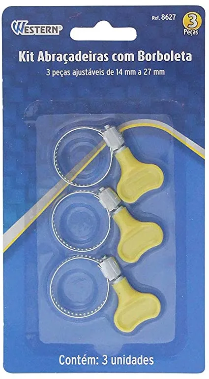 Kit 3 Abraçadeiras Com Borboleta Ajustável 14 a 27mm - Imagem 2