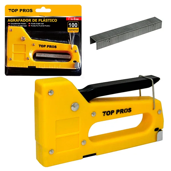 Grampeador para Tapeceiro 4-8mm Com 100 Grampos TOP4990