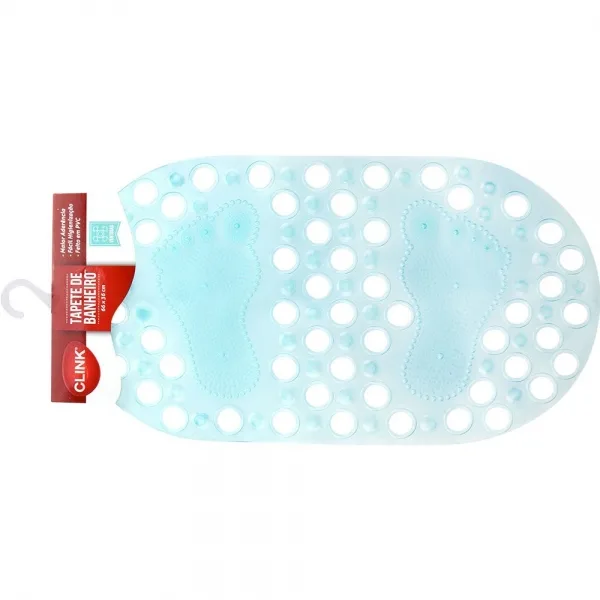 Tapete para Banheiro Antiderrapante Com Ventosas Oval 67x35cm - Imagem 2