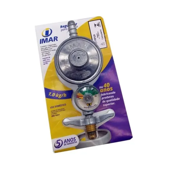 Registro Regulador Válvula Gás Botijão Manômetro 1kg/h