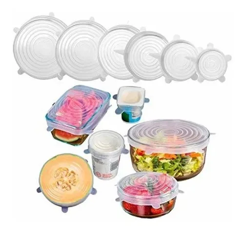 Tampas De Silicone Flexíveis Reutilizáveis - Kit 6 Unid