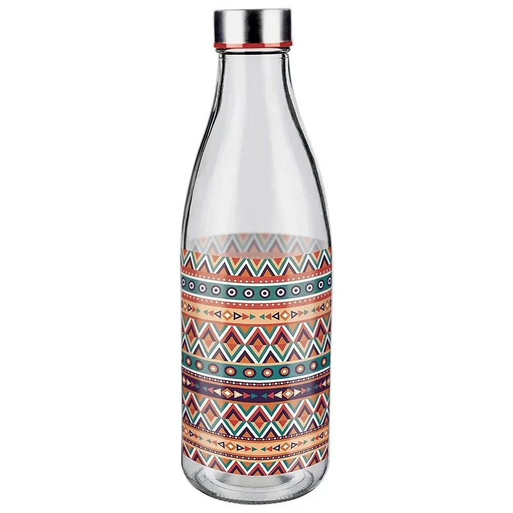 Garrafa De Vidro 950ml Étnica Aguá Suco Leite e outros -Euro