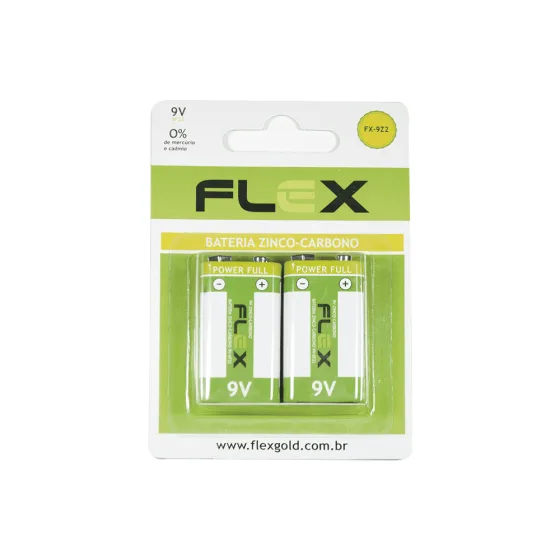 Bateria Zinco 9v Flex 02 Unidades Fx-9z2
