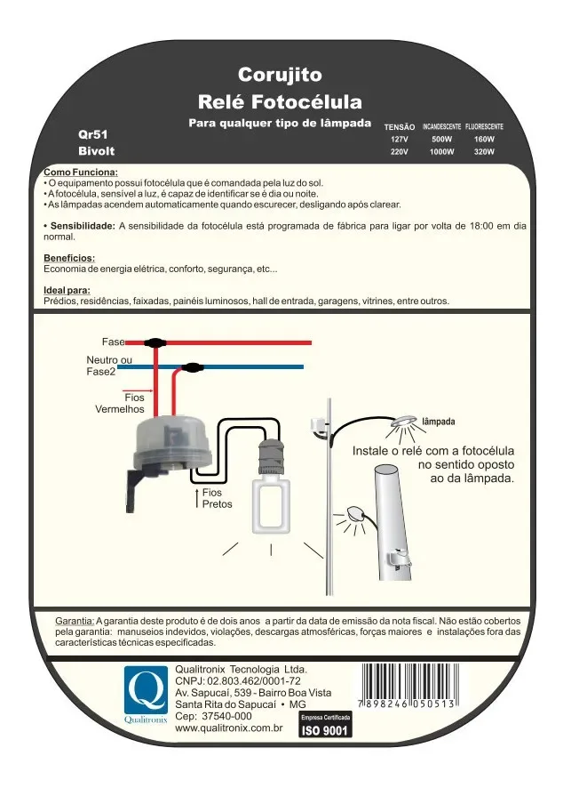 Relé Fotocélula Qualitronix Corujito Bivolt QR51 - Imagem 4