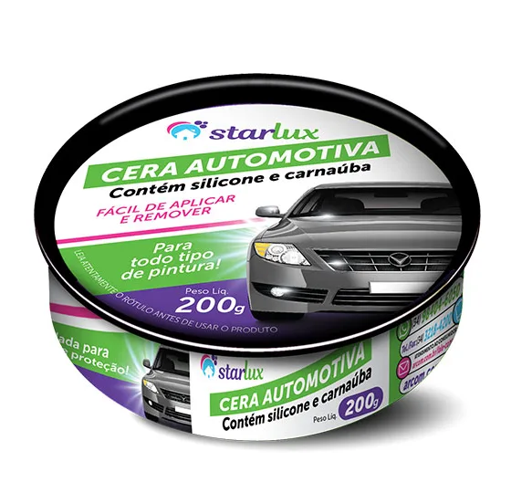 Cera Automotiva com Carnaúba e Silicone Starlux 200g