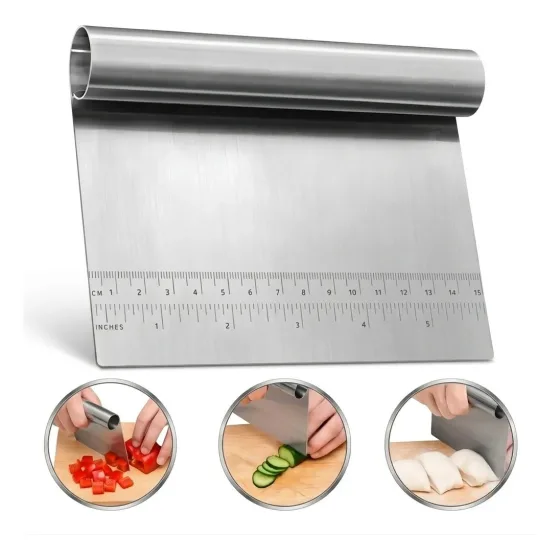 Espátula Inox Tubular Profissional Corte Para Massas Legumes