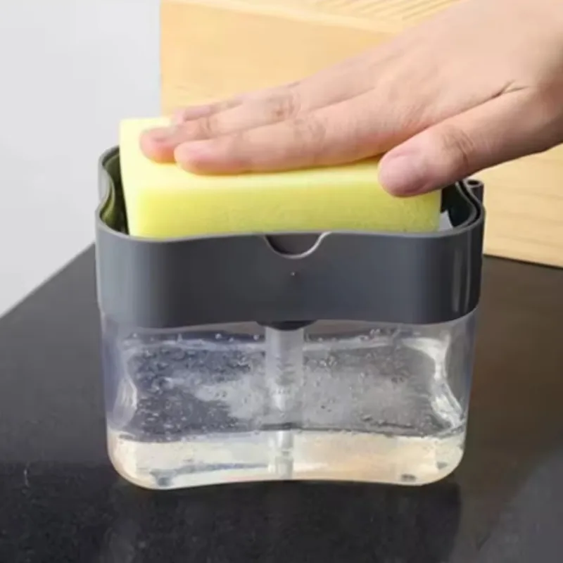 Dispenser Porta Detergente 520ml com Esponja para Pia Cozinha - Imagem 2