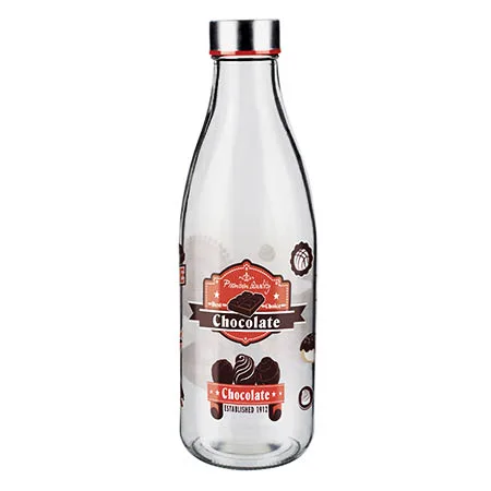 Garrafa de Vidro Decorada Para Leite 950 ml achocolatado - Imagem 2