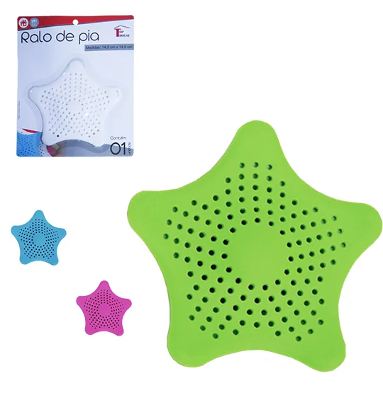 Ralo De Pia De Silicone Tampa Estrela Com Ventosa 14,5cm - Imagem 2