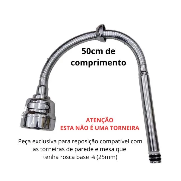 Tubo Gourmet Reposição Para Torneira De Cozinha Parede/ Mesa - Imagem 2