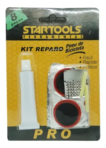 Kit Reparo Pneu Emergência Bike Bicicleta 8 Pçs Remendo Cola - Imagem 2