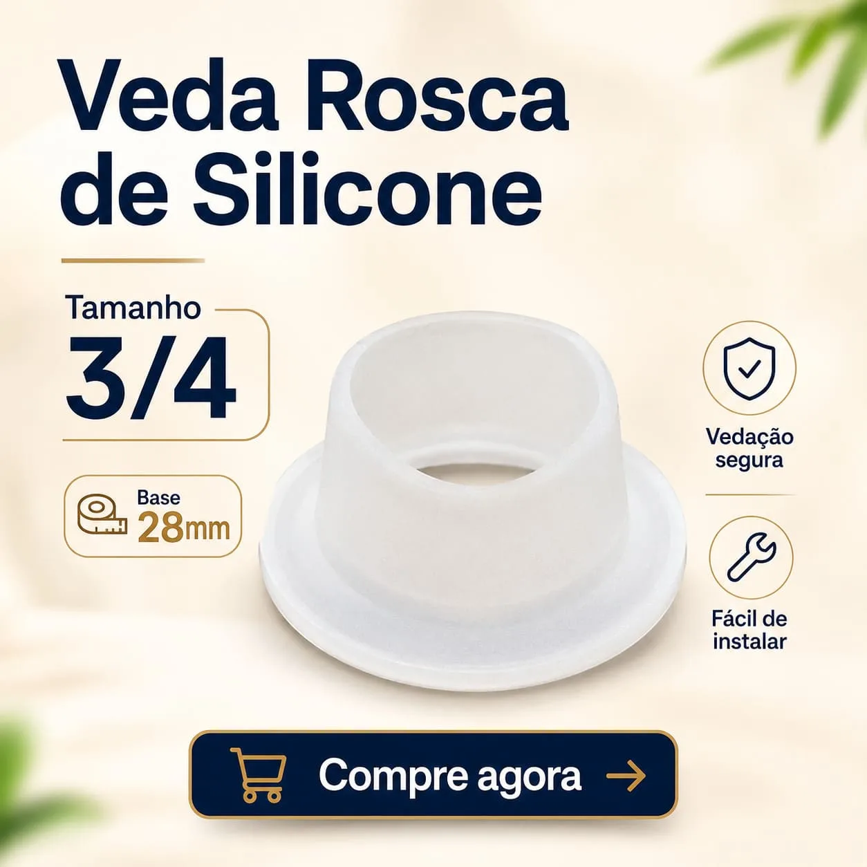 50 Veda Rosca Silicone Serve P/ 1/2 ou 3/4 - Imagem 7