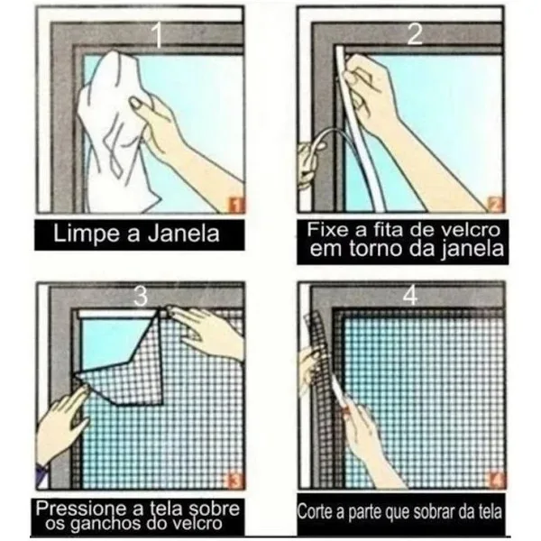 Tela Mosquiteira para Janela Ajustável 130x150cm HM121 - Imagem 4