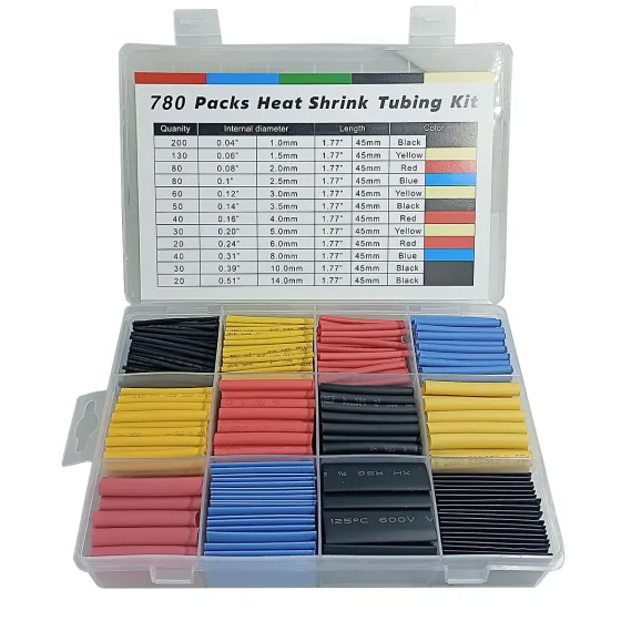 Kit Tubo Termo Retrátil Colorido 780 Peças 1mm a 14mm - Pen Tech