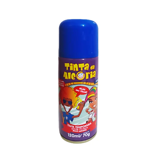 Tinta Spray Para Cabelo Lavável Azul 120ml Tinta da Alegria