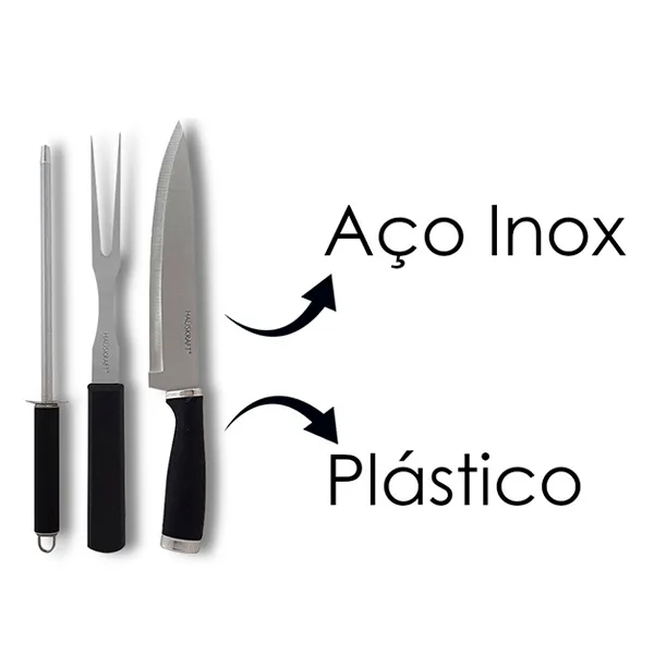 Kit Churrasco para Presente Faca, Chaira e Garfo - Imagem 4