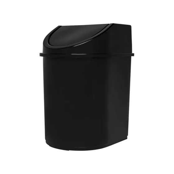 Lixeira com Tampa Basculante 12L Preta Eco Nature P/ Canto